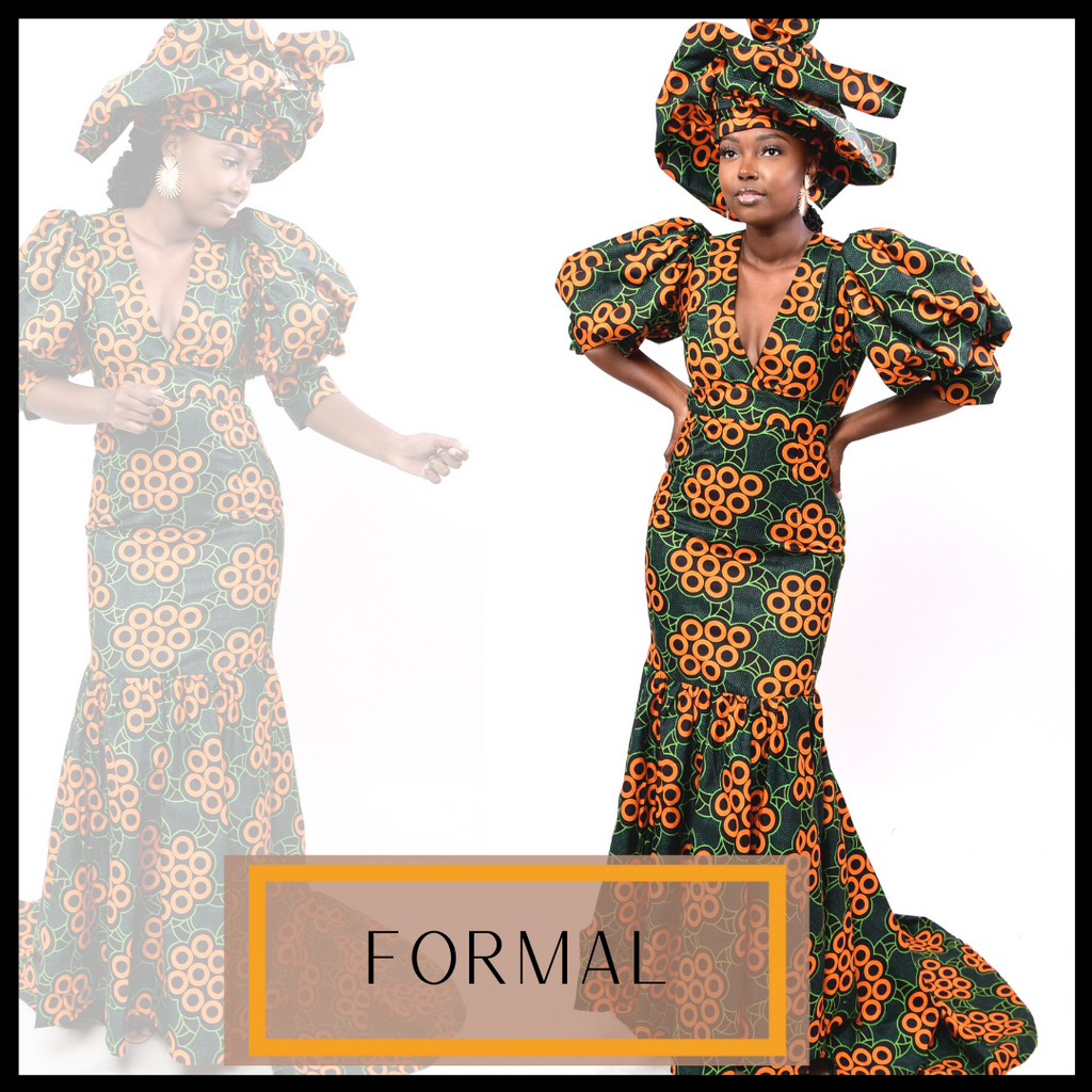 African Formal Dresses | Our African clothing website consists of a formal collection with a wide range of various custom-made Ankara styles and modern dresses.  